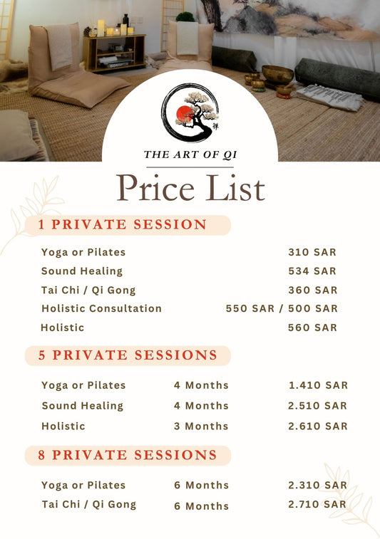 Price list for private sessions