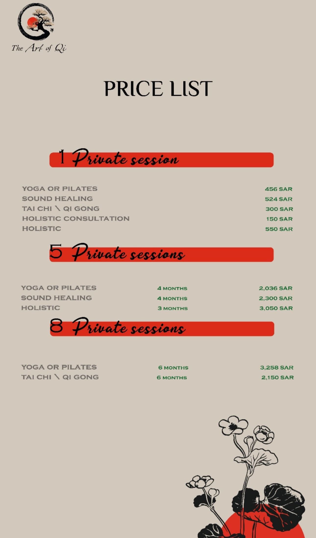 Price list & packages